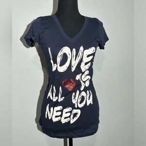 Wet Seal Love is All You Need Shirt Size Medium